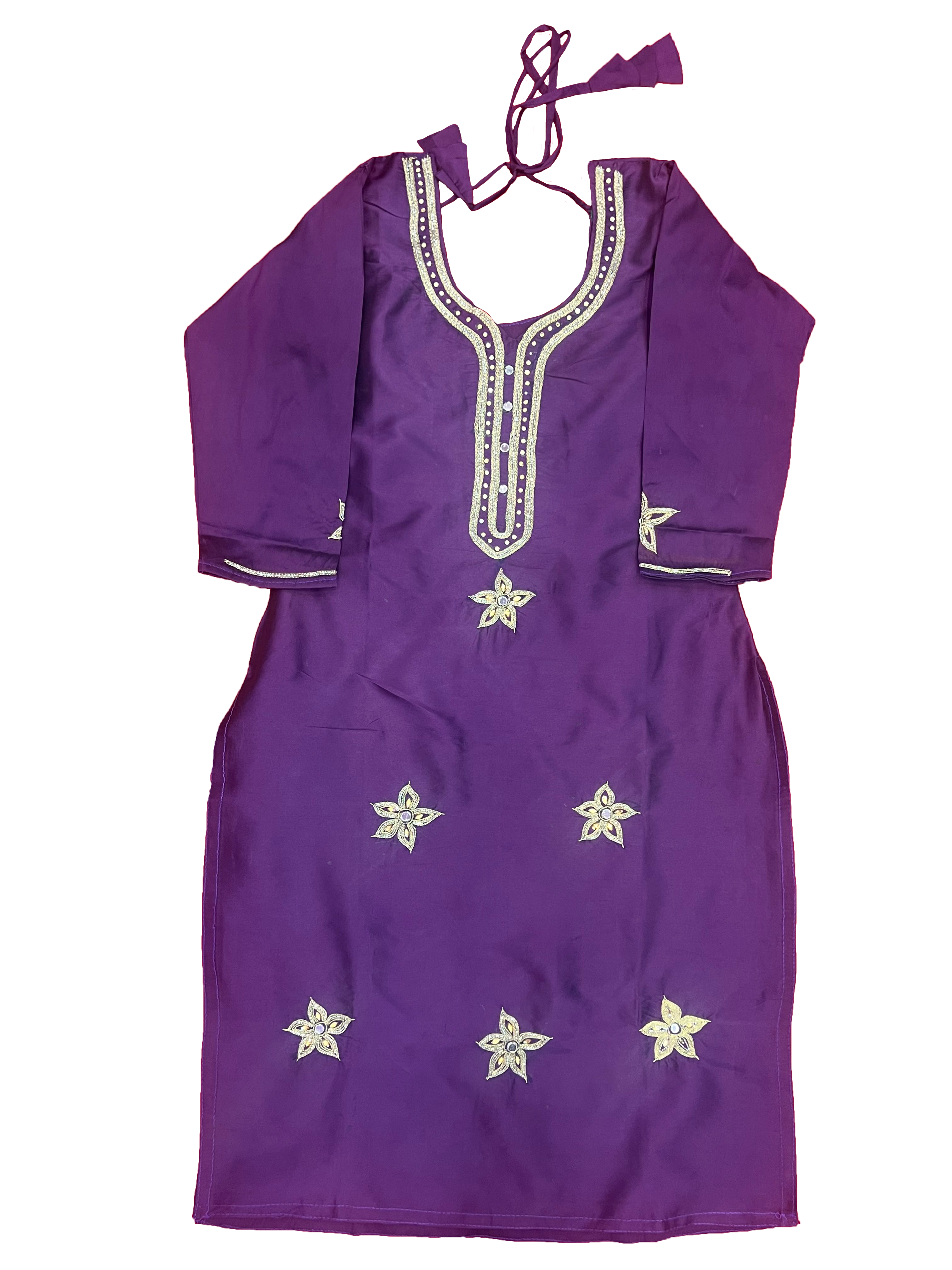 Chinese Purple Suit With Zari Work