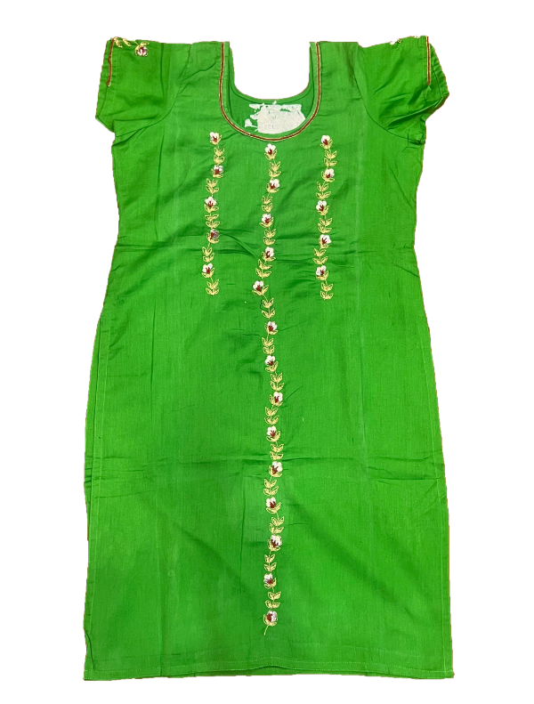 Harlequin Green Suit With Zari Work