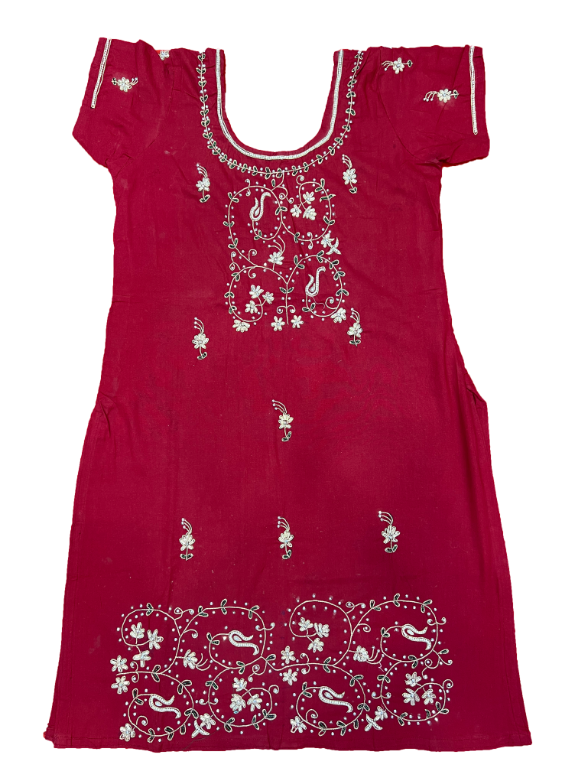 Marron Suit With hand Made Zari work