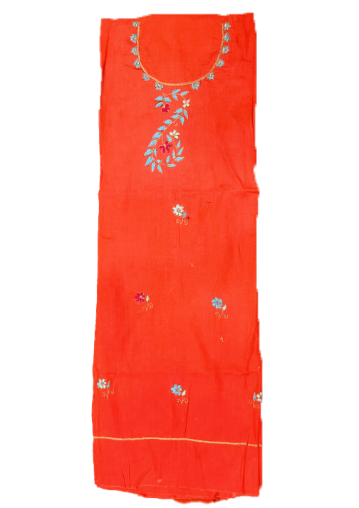 Dark Vivid Red Suit With Zari Work