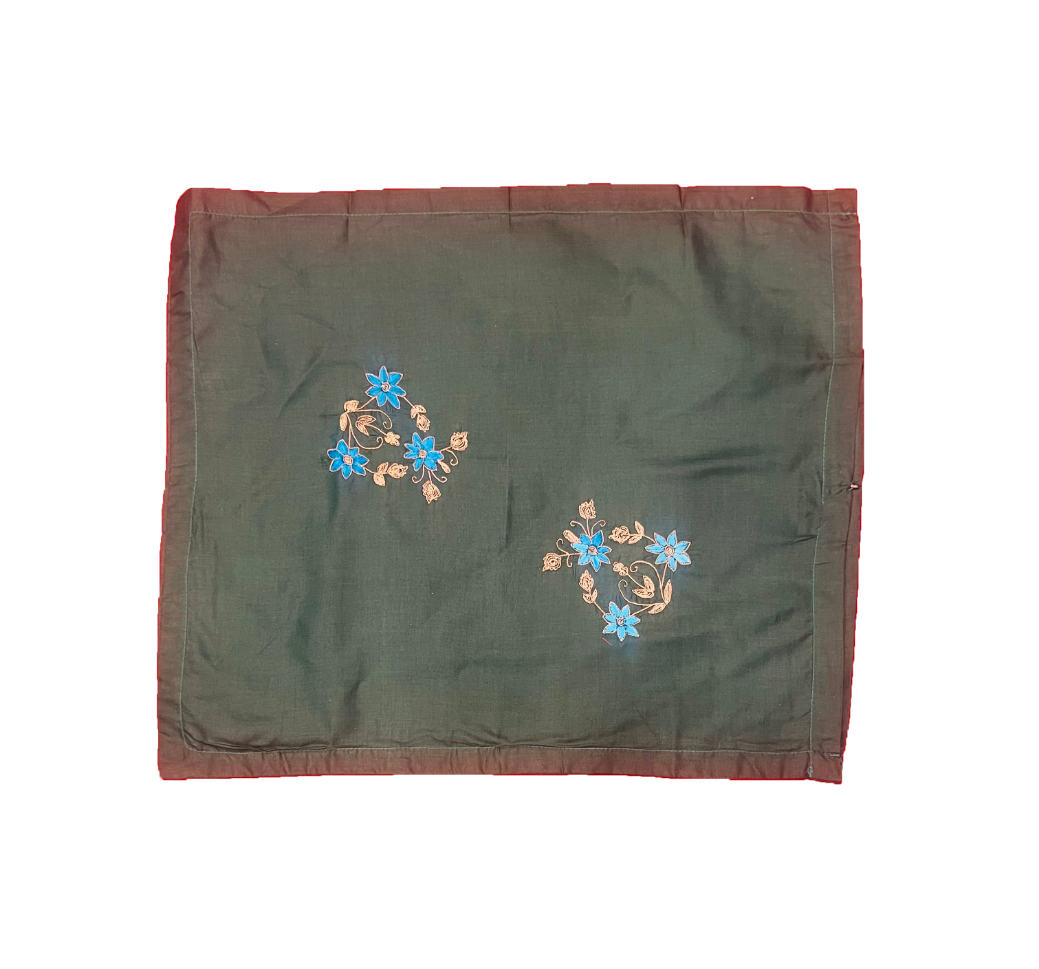 Burnished Pewter With Zari Work